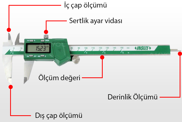 15 cm´lik dijital kumpas