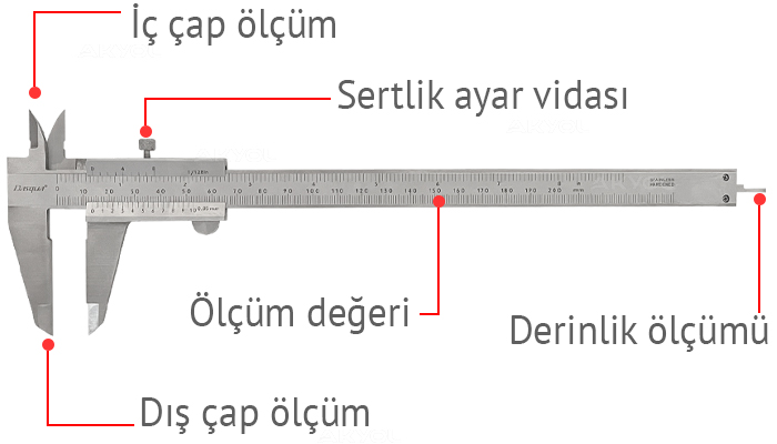 dasqua 0-200 mm çelik kumpas