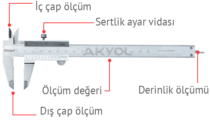 dasqua 0-150 mm çelik kumpas