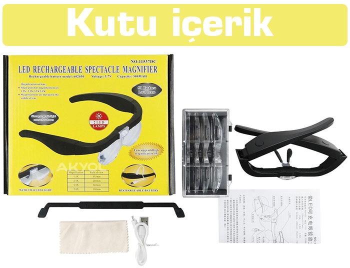 ışıklı gözlük büyüteç