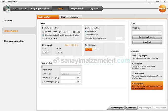 Testo 174t program