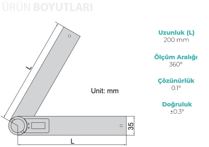 insize dijital açı ölçer 