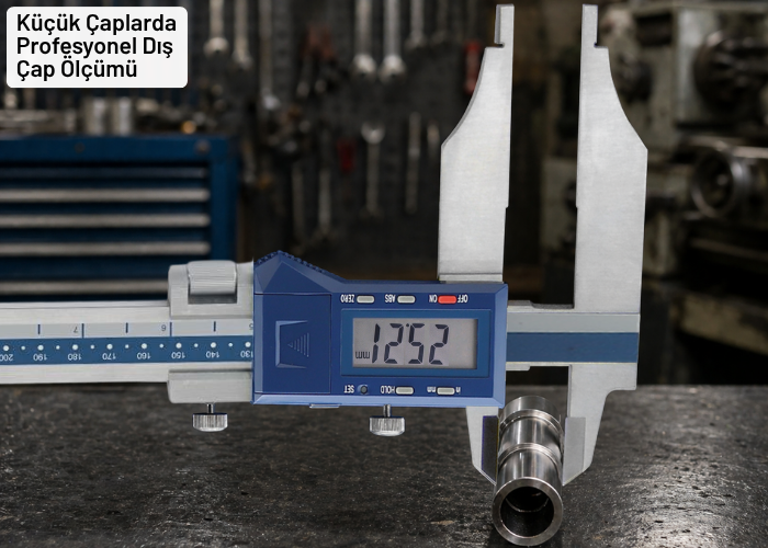  Dasqua 2710-1113 Uzun Çift Çeneli Dijital Kumpas Kullanım Örneği