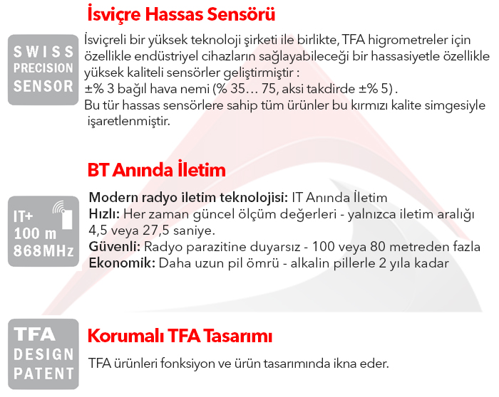 tfa 30.3045 iç ortam sıcaklık ve nem ölçer