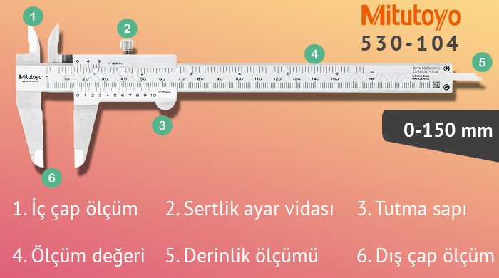 mitutoyo 530-104 mekanik kumpas