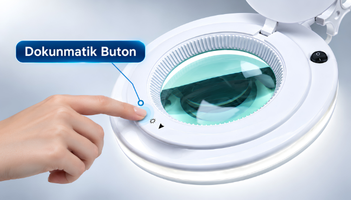 6017 8 mercekli dokunmatik buton