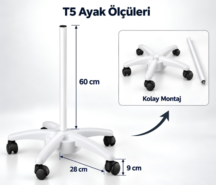 6017 8 mercekli T5 ayak ölçüleri