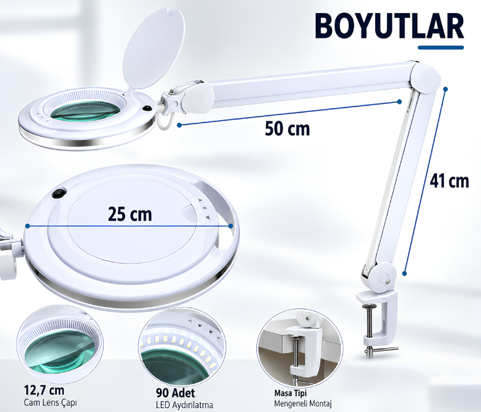 6017 5X mercekli büyüteç boyutlar