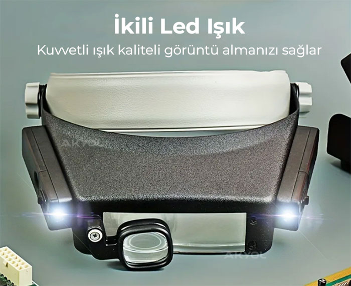 led ışıklı kafa büyüteci