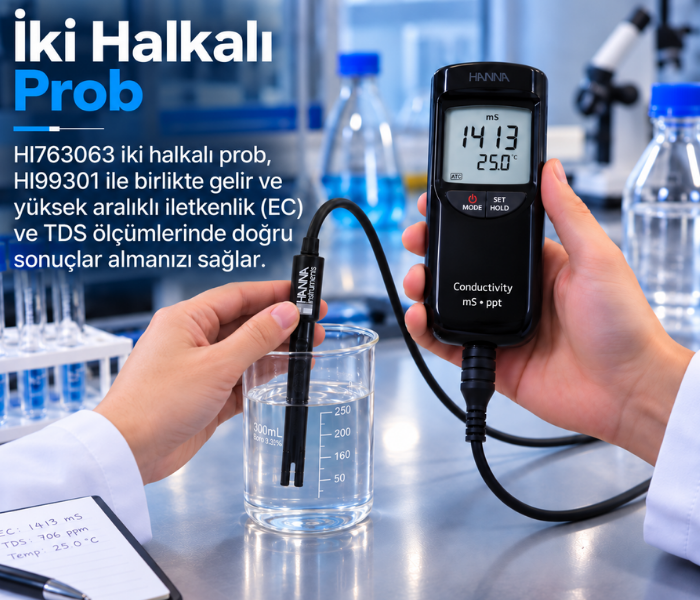 HI 99301 EC ve TDS Ölçer İki Halkalı Prob
