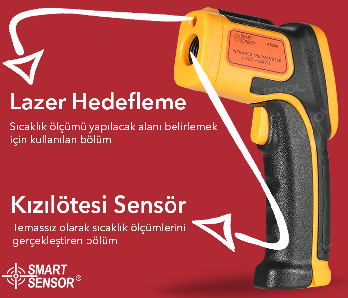 AS530 lazerli sıcaklık ölçüm cihazı