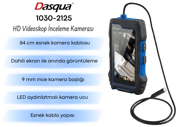 Dasqua 1030-2125 Boroskop | HD Videoskop İnceleme Kamerası Özellikleri