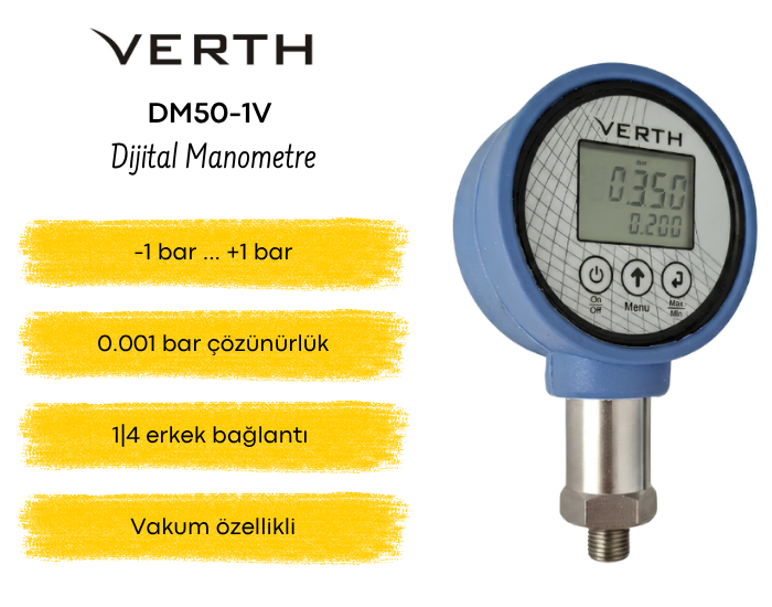 1 bar ölçebilen manometre