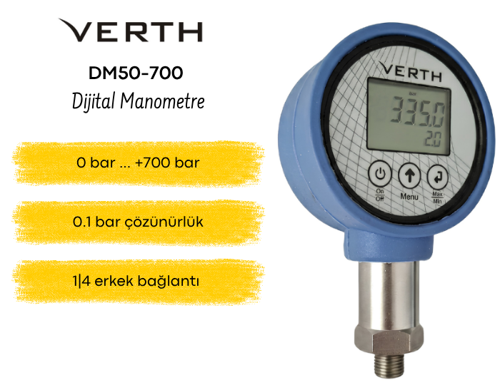 700 bar ölçebilen manometre