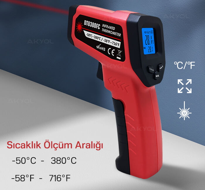 DT8380FC lazerli sıcaklık ölçer