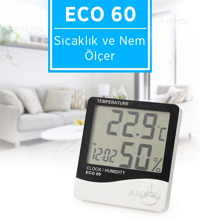 Eco 60  ortam sıcaklık ve nem ölçer