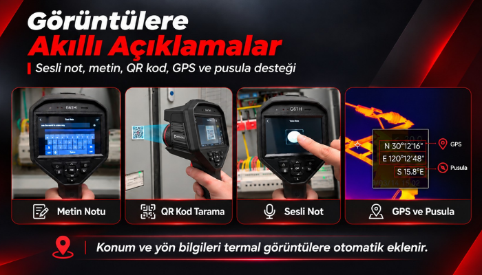 G61H termal kamera ile görüntülere not ekleme