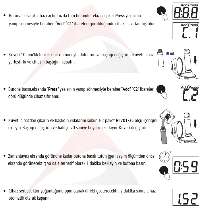 HANNA HI701 serbest klor ölçer