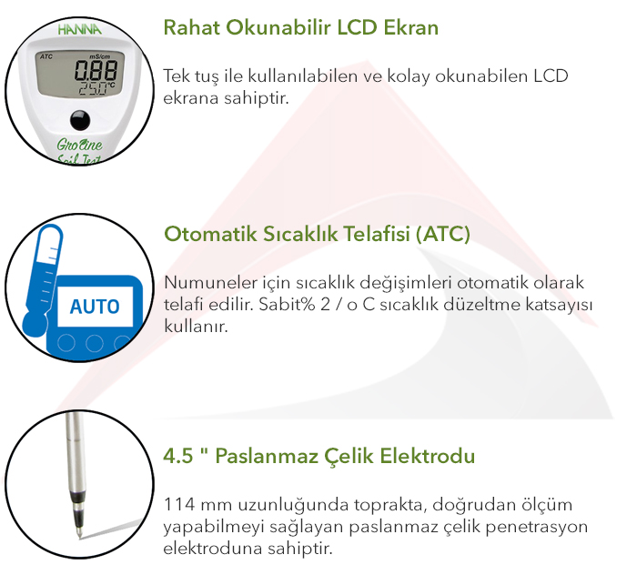 toprak sıcaklık ve iletkenlik ölçer