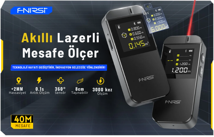 FNIRSI IR40 Mini Lazermetre Mesafe Ölçer 40 Metre