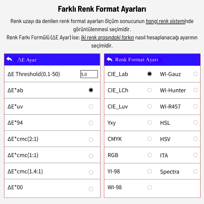ls372 renk uzayları