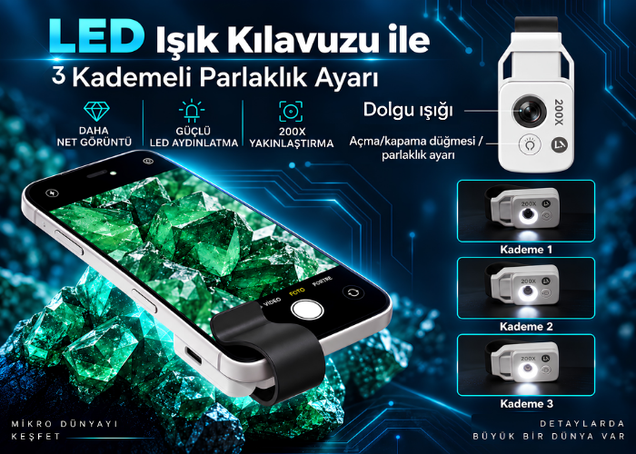 mb200x 3 kademeli ışık ayarı