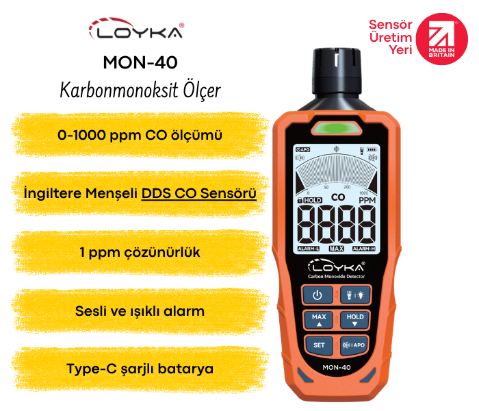 MON-40 profesyonel karbonmonoksit ölçer