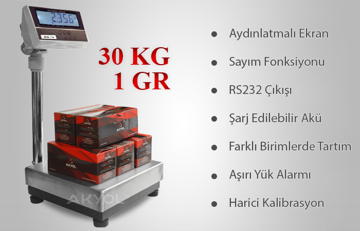 MPK-30 Paslanmaz Masaüstü Baskül