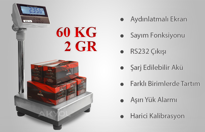 MPK-60 Paslanmaz Masaüstü Baskül