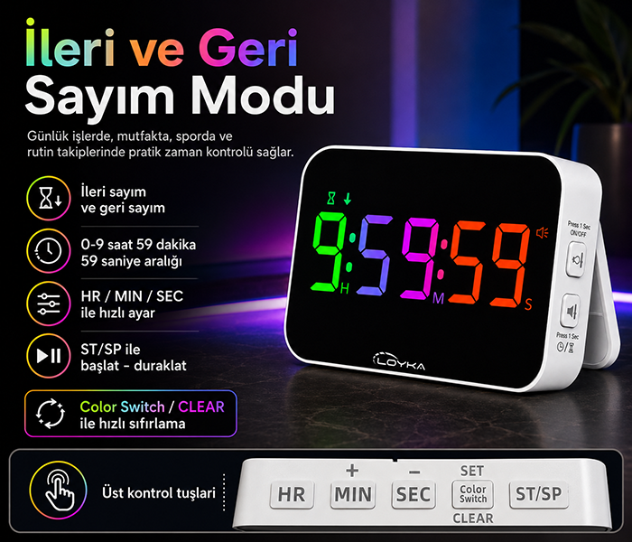 Mıknatıslı dijital saat