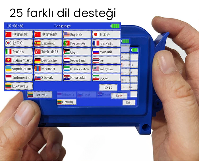 Ambalaj üzerine yazı yazan el tipi yazıcı