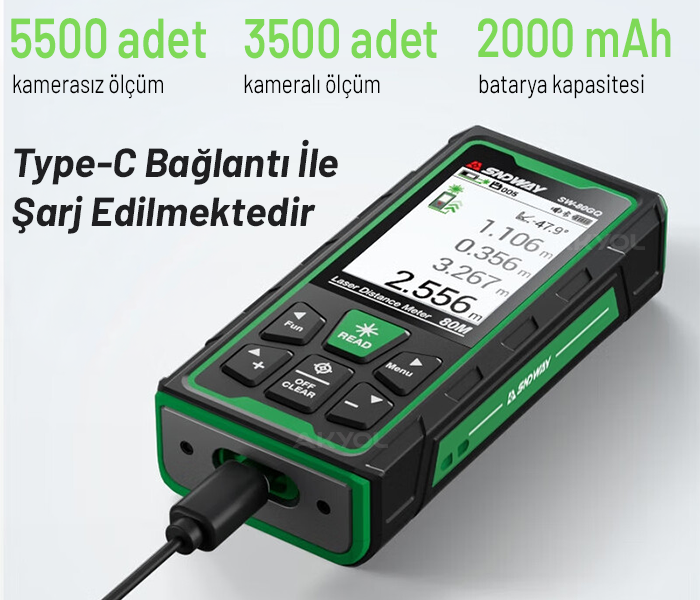 şarj edilebilir lazermetre