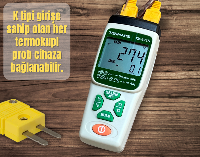 kalibrasyon menülü k tipi termometre