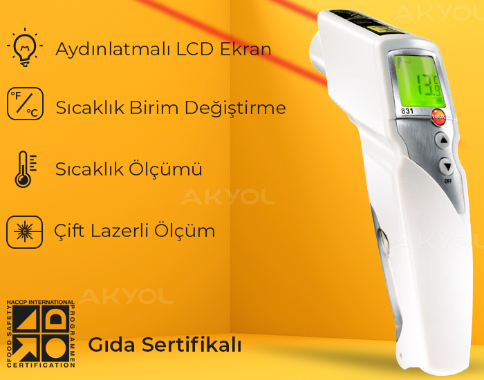 testo 831 lazerli sıcaklık ölçer