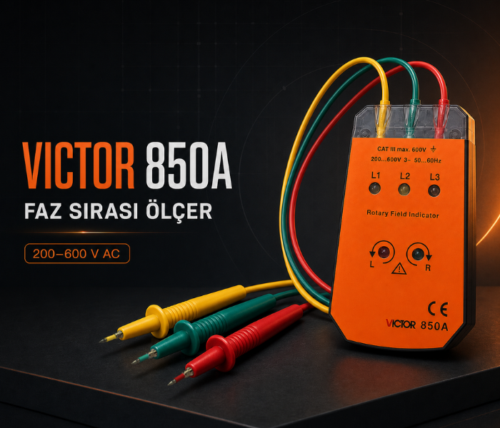 Victor 850A 200–600 V AC faz sırası ölçer