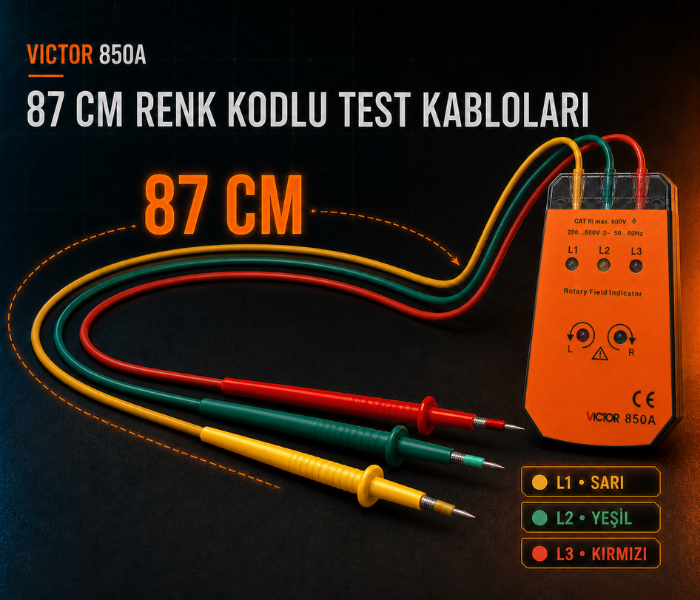 Victor 850A 87 cm renk kodlu test kabloları