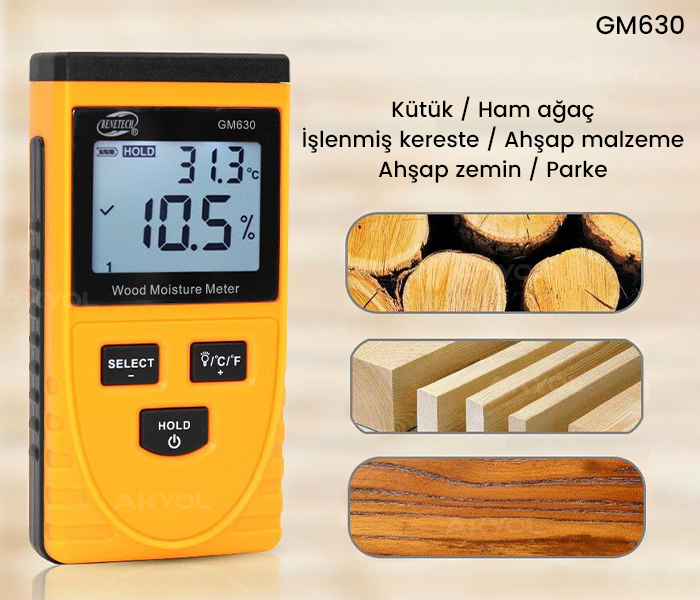 bgm630 ahşap ve nem ölçer