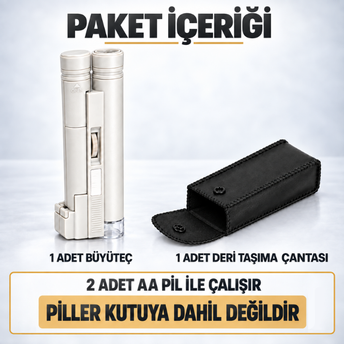 BM100X büyüteç mikroskop paket içeriği