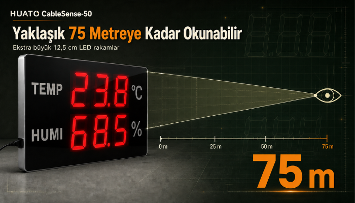 Huato CableSense-50 ekranının 75 metre görüş mesafesi