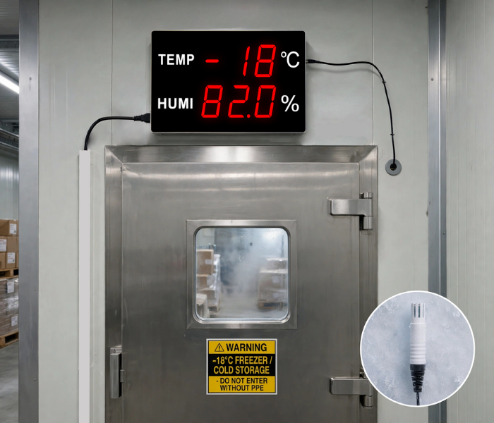Huato CableSense-50 ile donuk gıda deposunda ortam takibi