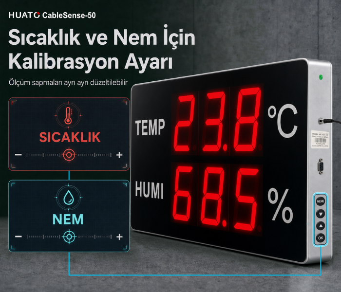 Huato CableSense-50 sıcaklık ve nem kalibrasyon ayarları