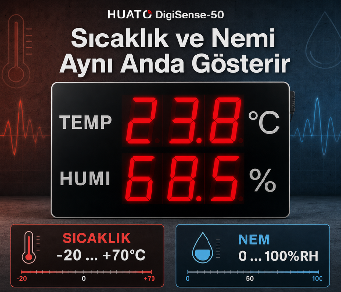 Huato DigiSense-50 ile sıcaklık ve bağıl nem ölçümü