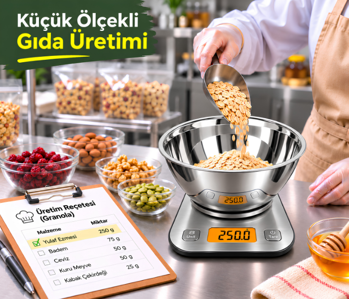 gp3-5000 dijital mutfak teraizis küçük ölçekli gıda üretim görseli