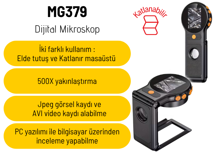 mg379 katlanır dijital mikroskop