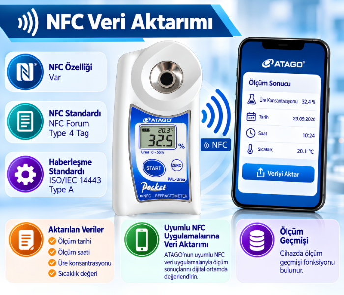 atago pal-urea 4518 nfc veri aktarımı