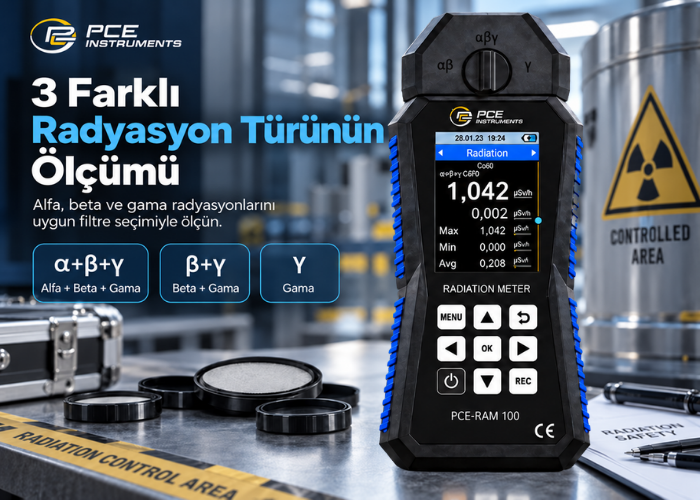 pce-ram 100 3 farklı radyasyon ölçüm