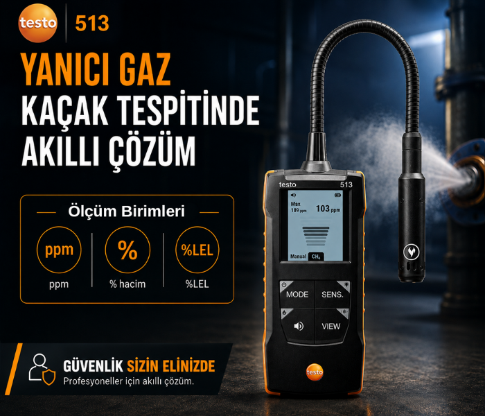 Testo 513 yanıcı gaz dedektörü