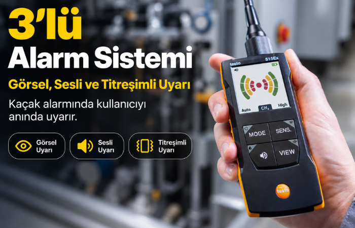 Testo 515 Ex Yanıcı Gaz Ölçüm Cihazı Alarmları