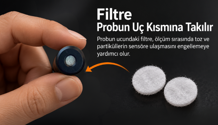 Testo 515 Ex Yanıcı Gaz Kaçak Dedektörü Değişebilir Yedek Filtre