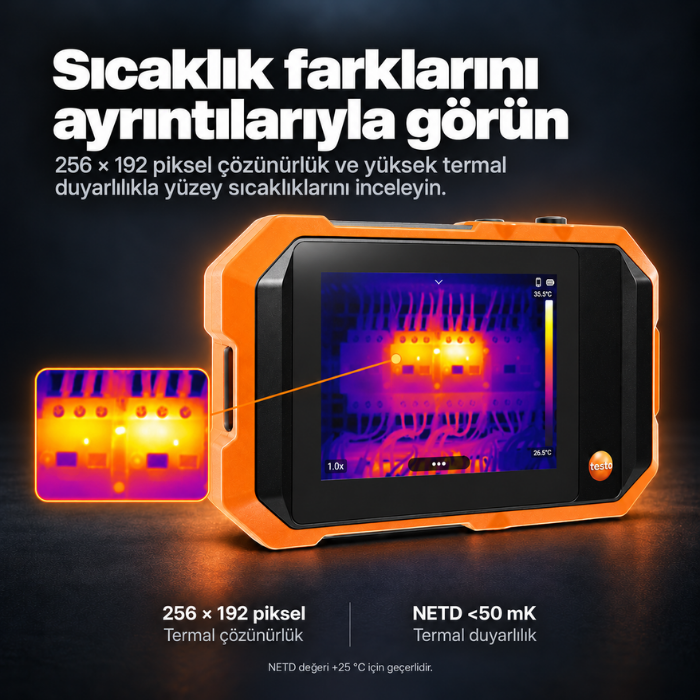 Testo 862-2 256 x 192 piksel termal görüntü çözünürlüğü